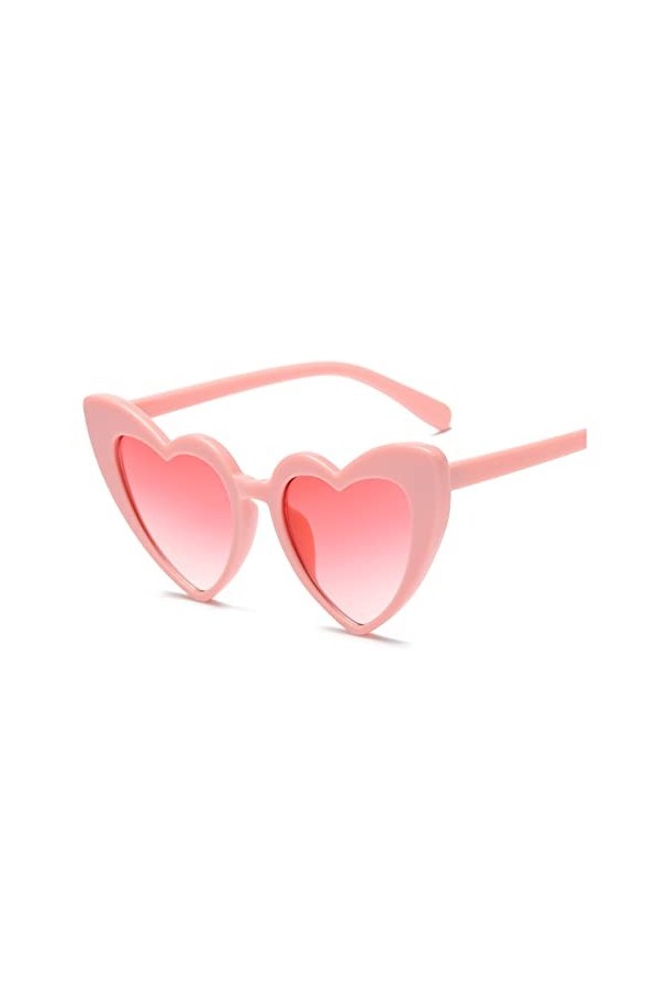 IIGOCG Luxe Coeur Lunettes Effet Femmes Coeur lentilles Lunettes de Soleil for Femmes Conduite Lunettes de Soleil Femme Rose 