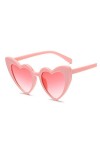IIGOCG Luxe Coeur Lunettes Effet Femmes Coeur lentilles Lunettes de Soleil for Femmes Conduite Lunettes de Soleil Femme Rose 