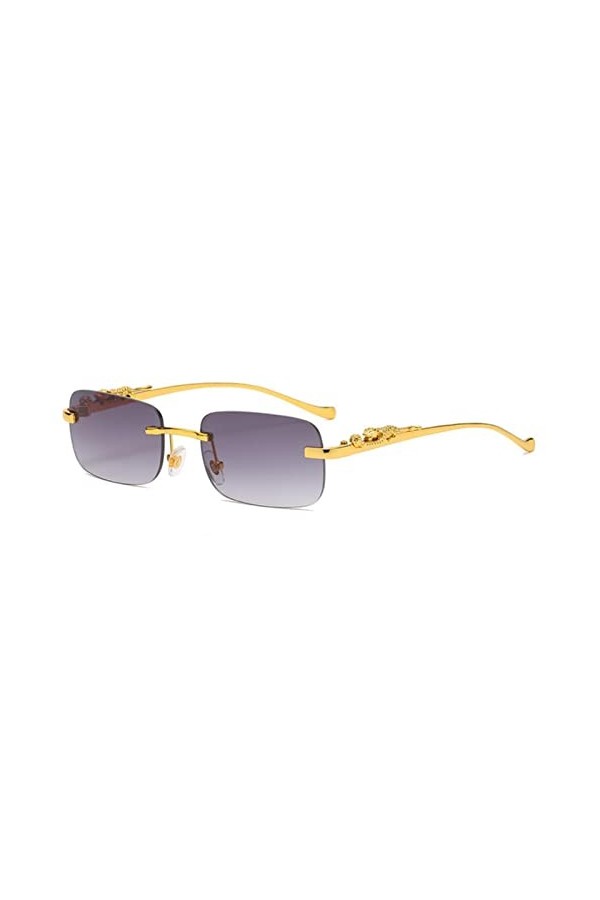 LHJCN Lunettes de Soleil Mode Vintage sans Monture carré Lunettes de Soleil Femmes Hommes Luxe Populaire Voyage Conduite Lune
