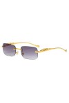 LHJCN Lunettes de Soleil Mode Vintage sans Monture carré Lunettes de Soleil Femmes Hommes Luxe Populaire Voyage Conduite Lune