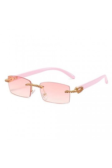 Lunettes De Soleil Pour Femmes Strass Brillants Petites Lunettes De Soleil Carrées Pour Femmes Lunettes De Soleil Sans Montur