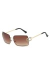 Lunettes De Soleil Carrées Sans Monture Femmes, Lunettes De Soleil Strass Brillant Alliage Vintage Hommes, Lunettes Hip Hop