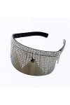 ZYIZEE Lunettes de Soleil Lunettes de Soleil surdimensionnées Miroir Femmes Hommes Grand Cadre Masque Diamant Protection des 