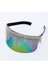 ZYIZEE Lunettes de Soleil Lunettes de Soleil surdimensionnées Miroir Femmes Hommes Grand Cadre Masque Diamant Protection des 