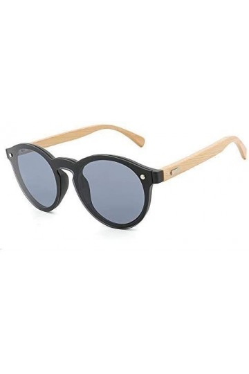 Xinduolei Lunettes de Soleil Lunettes de Soleil Cadre Round Bamboo Jambes Lunettes de Soleil for Hommes et Femmes Lunettes de