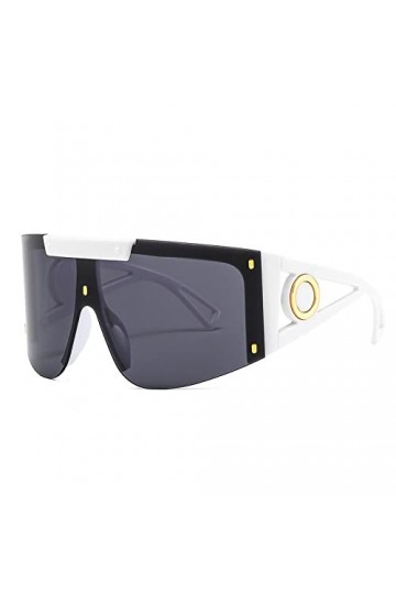 Lunettes de soleil une pièce pour femmes Vintage arqué carré lunettes de soleil hommes jambe large sans monture Hip Hop lunet