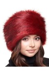 Futrzane Chapka en Fourrure pour Femme Toque de Style Russe M, Noir 