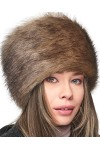 Futrzane Chapka en Fourrure pour Femme Toque de Style Russe M, Noir 