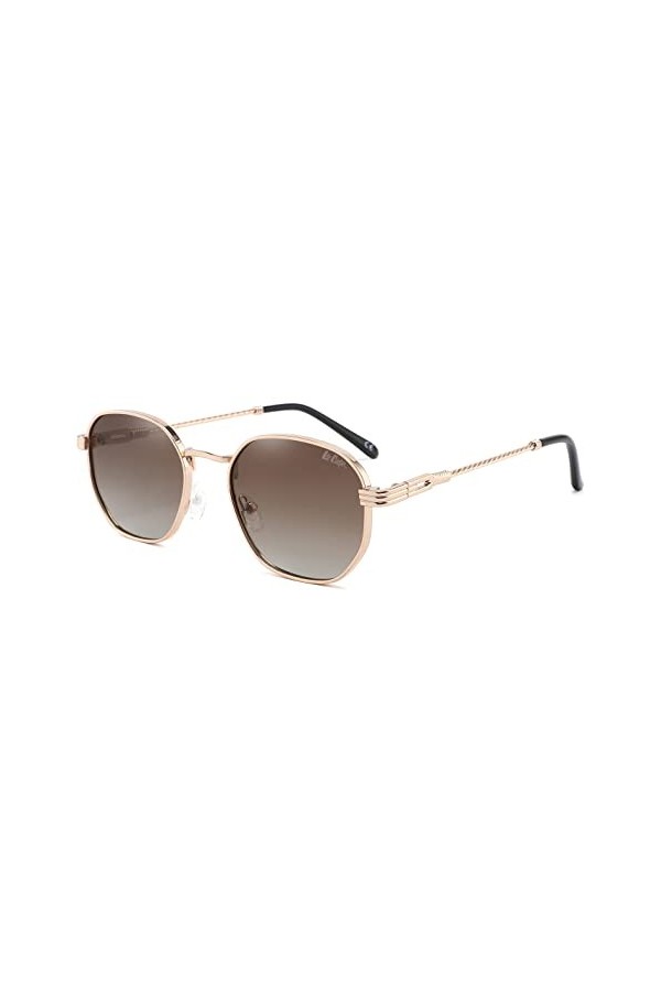 Lee Cooper Lunettes de soleil polarisées tendance pour homme Verres Gr.Brown LC1008C01 , Monture - Doré | Verres - Marron dé