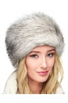 Futrzane Chapka en Fourrure pour Femme Toque de Style Russe M, Noir 