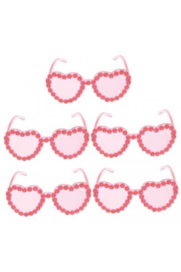 GALPADA 5 Pièces Lunettes De Soleil Coeur Fleur Lunettes De Soleil De Fête Dété Lunettes De Soleil De Plage Dété Lunettes D