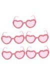 GALPADA 5 Pièces Lunettes De Soleil Coeur Fleur Lunettes De Soleil De Fête Dété Lunettes De Soleil De Plage Dété Lunettes D