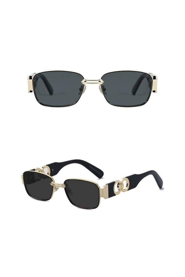 Lunettes de Soleil carrées polarisées Femmes Lunettes de Soleil Hommes Lunettes UV400 Lunettes Nuances, C16, Taille Unique