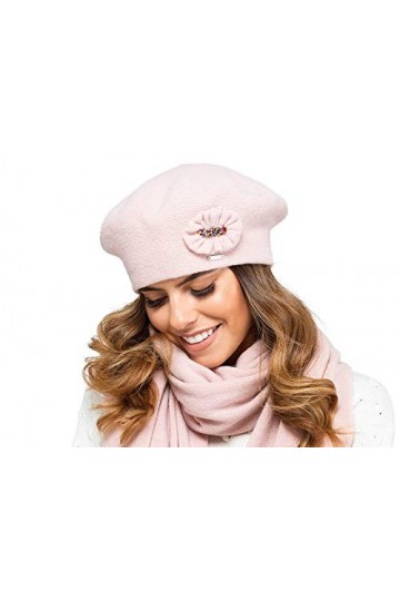 Kamea Pesaro Femme Béret Basque Chapeau Automne Hiver - Rose - Taille Unique