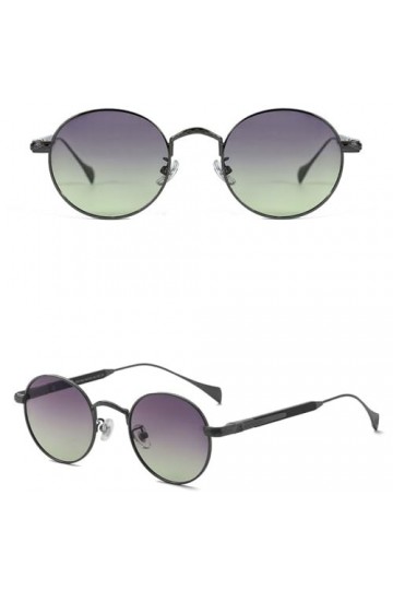 Lunettes de Soleil polarisées en Alliage Rond Femmes Lunettes de Soleil Hommes Conduite Lunettes Vintage UV400 Lunettes Nuanc