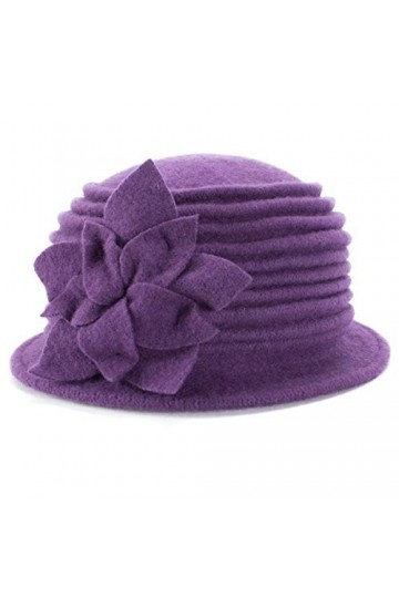 Lawliet A543 Béret 100 % laine pour femme - Violet - Taille Unique