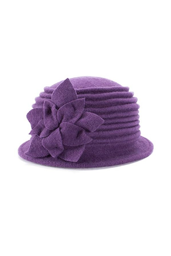 Lawliet A543 Béret 100 % laine pour femme - Violet - Taille Unique