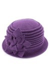 Lawliet A543 Béret 100 % laine pour femme - Violet - Taille Unique