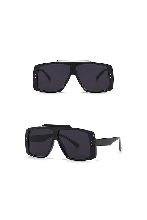 HPIRME Irrégularité carré lunettes de soleil femmes surdimensionné lunettes de soleil femme Vintage Rivet dégradé lunettes, n