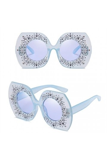 HPIRME Lunettes surdimensionnées strass grand cadre lunettes de soleil carrées femmes nuances lunettes de soleil femme été no