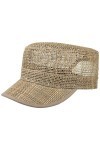 Lipodo Casquette Army en Paille Femme/Homme - de Plage dété avec visière, Fermeture Fermeture Scratch Printemps-été - Taille