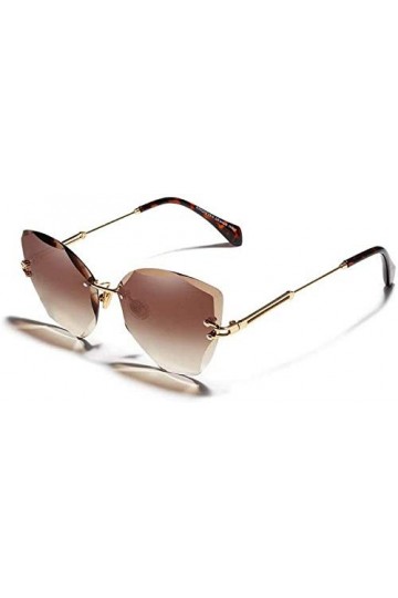 ZYIZEE Lunettes de Soleil Lunettes de Soleil sans Monture Mode Yeux de Chat Femmes dégradé Conduite Uv400 Lunettes de Soleil 