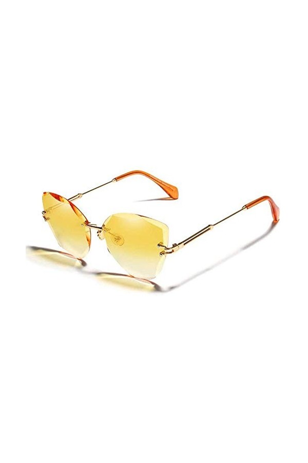 ZYIZEE Lunettes de Soleil Lunettes de Soleil sans Monture Mode Yeux de Chat Femmes dégradé Conduite Uv400 Lunettes de Soleil 