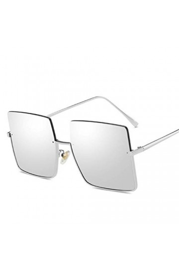 MQJ Lunettes Nouvelle Marée Rétro Ports Vent Grand Cadre Lunettes de Soleil Encre Femme Semi-Cadre Métallique Coupe Lunettes 