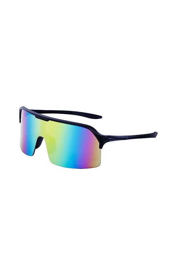 HCHES Lunettes de soleil surdimensionnées pour hommes Protection UV400 Sport Lunettes de soleil Femmes, C3 MIRROR COLORFUL, t