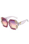 HPIRME Lunettes de soleil diamant pour homme femme Lunettes de soleil strassFemme,Violet,Taille unique