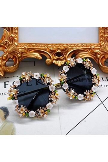 Mode Lunettes De Soleil Femmes Marque Designer Lunettes De Soleil Baroques Sculpture sur Métal Creux Accessoires De Mode Dame