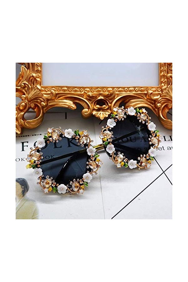 Mode Lunettes De Soleil Femmes Marque Designer Lunettes De Soleil Baroques Sculpture sur Métal Creux Accessoires De Mode Dame