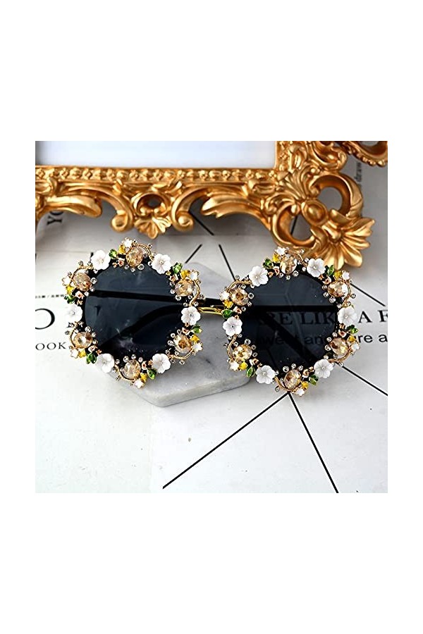 Mode Lunettes De Soleil Femmes Marque Designer Lunettes De Soleil Baroques Sculpture sur Métal Creux Accessoires De Mode Dame