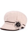 Molodo Casquette dhiver en feutre pour femme - Chapeau rétro avec visière, Gris foncé., Taille unique