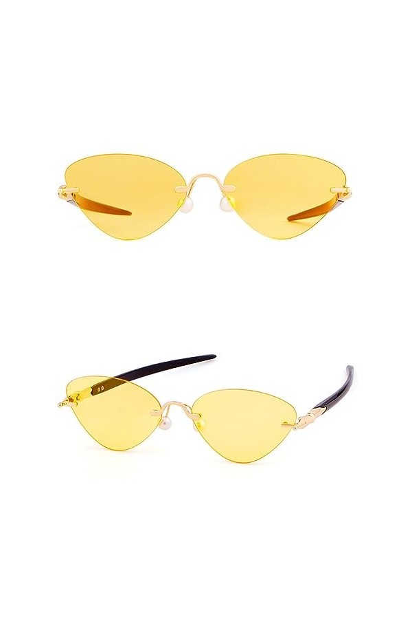 HPIRME Lunettes de soleil yeux de chat sans monture femmes forme de stylo lunettes de soleil Cateye teintées nuances, C7, tai