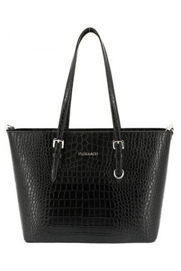Sac femme Porté à main Epaule - Sac de cours format A4 Croco - Grande cabas Fourre-tout Taille XL - Sac de Ville Shopping - S