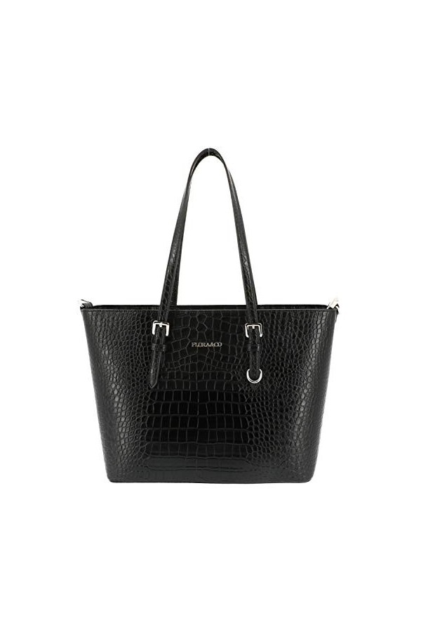 Sac femme Porté à main Epaule - Sac de cours format A4 Croco - Grande cabas Fourre-tout Taille XL - Sac de Ville Shopping - S