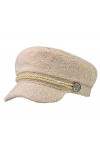 Chapeau de capitaine de yacht en peluche pour femme - Béret chaud à visière, beige, 7/7 1/8