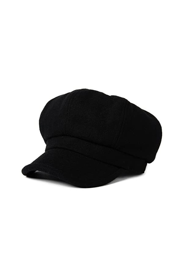Comhats Casquette pour femme avec visière 8 panneaux, 67145_Schwarz BaumwolleFüllungFutter , Taille M