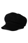Comhats Casquette pour femme avec visière 8 panneaux, 67145_Schwarz BaumwolleFüllungFutter , Taille M
