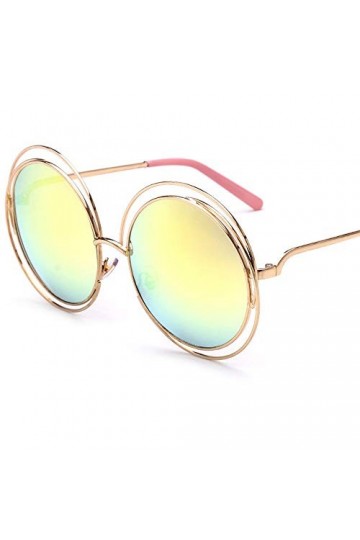YFFSS Lunettes de soleil Lentille réfléchissante bicolore Vintage Style Cadre classique protection UV400 unisexe Lunettes de 