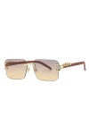 Lunettes de soleil léopard carrées sans monture coupe pour hommes Vintage alliage Hip Hop lunettes de soleil femmes nuances d