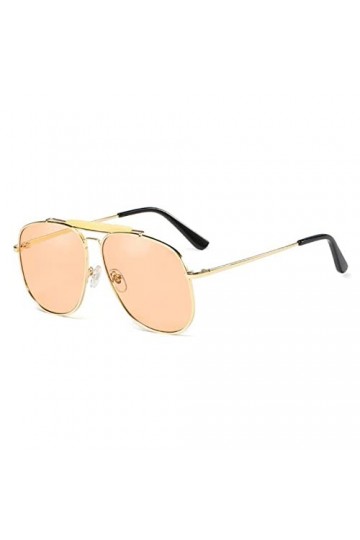 HCHES Mode jaune lentille lunettes de soleil femmes luxe qualité grand cadre nuances lunettes de soleil pêche surdimensionné 