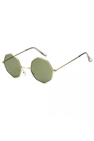 XINGYU Octagon Lunettes de Soleil pour Femmes Rond Miroir rétro Ovale Petites Lunettes de Soleil Jaune Bleu Femmes Vert