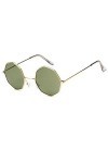 XINGYU Octagon Lunettes de Soleil pour Femmes Rond Miroir rétro Ovale Petites Lunettes de Soleil Jaune Bleu Femmes Vert