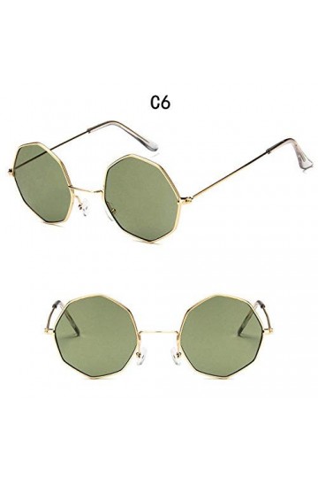 XINGYU Octagon Lunettes de Soleil pour Femmes Rond Miroir rétro Ovale Petites Lunettes de Soleil Jaune Bleu Femmes Vert