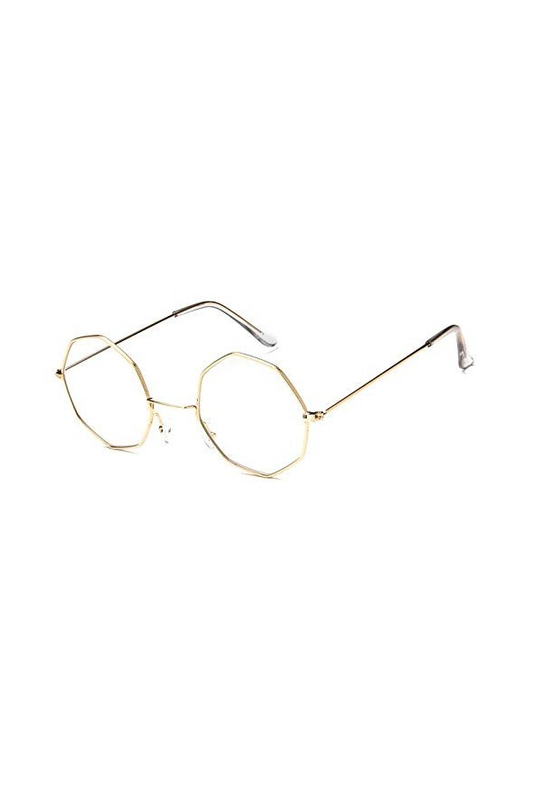 XINGYU Octagon Lunettes de Soleil pour Femmes Rond Miroir rétro Ovale Petites Lunettes de Soleil Jaune Bleu Femmes Beige