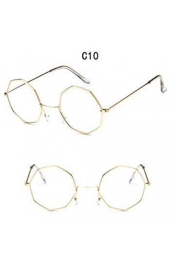 XINGYU Octagon Lunettes de Soleil pour Femmes Rond Miroir rétro Ovale Petites Lunettes de Soleil Jaune Bleu Femmes Beige