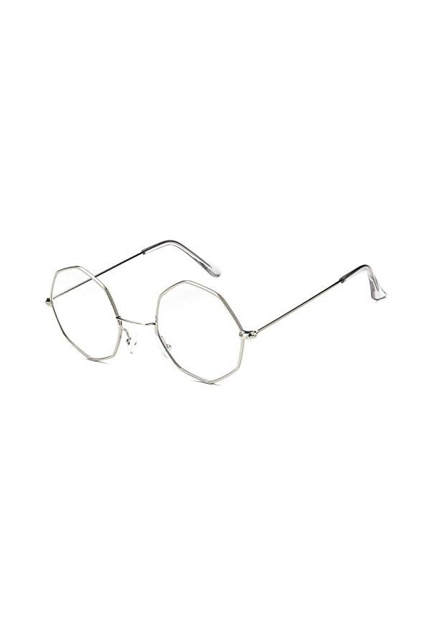 XINGYU Octagon Lunettes de Soleil pour Femmes Rond Miroir rétro Ovale Petites Lunettes de Soleil Jaune Bleu Femmes Argent