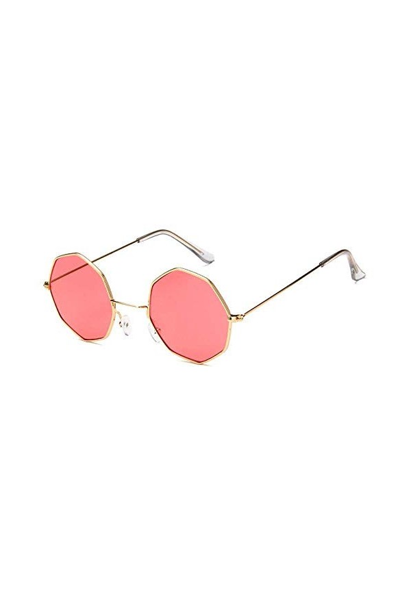 XINGYU Octagon Lunettes de Soleil pour Femmes Rond Miroir rétro Ovale Petites Lunettes de Soleil Jaune Bleu Femmes Rouge